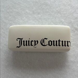 NWOT Juicy Couture White Sunglasses Glasses Case Pink Lining Quiet Luxury